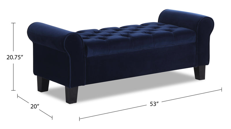 Sadie Storage Bench - Blue