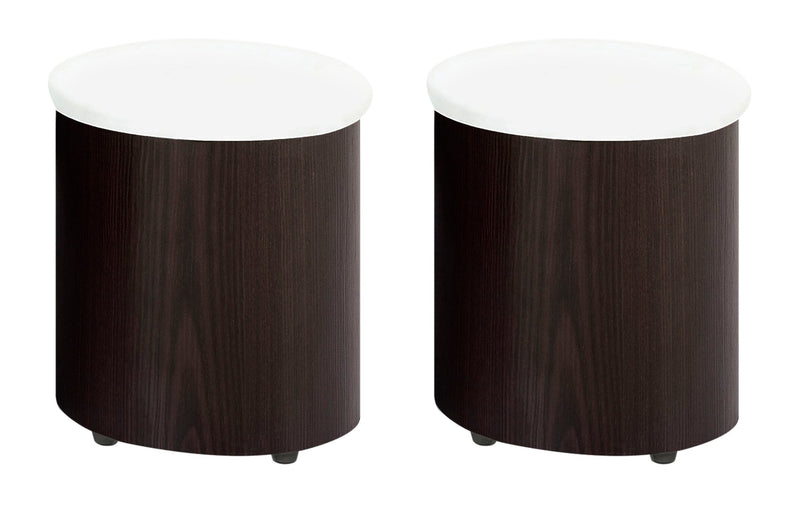 Savon Coffee Table with Two Ottomans - Walnut