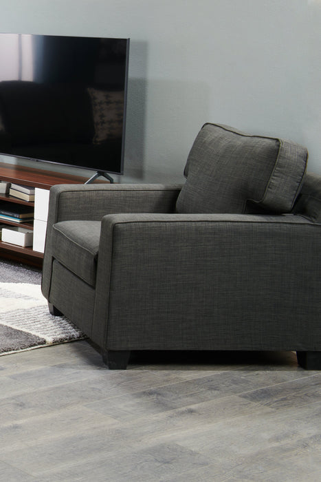 Sawyer Linen-Look Fabric Chair - Charcoal Grey