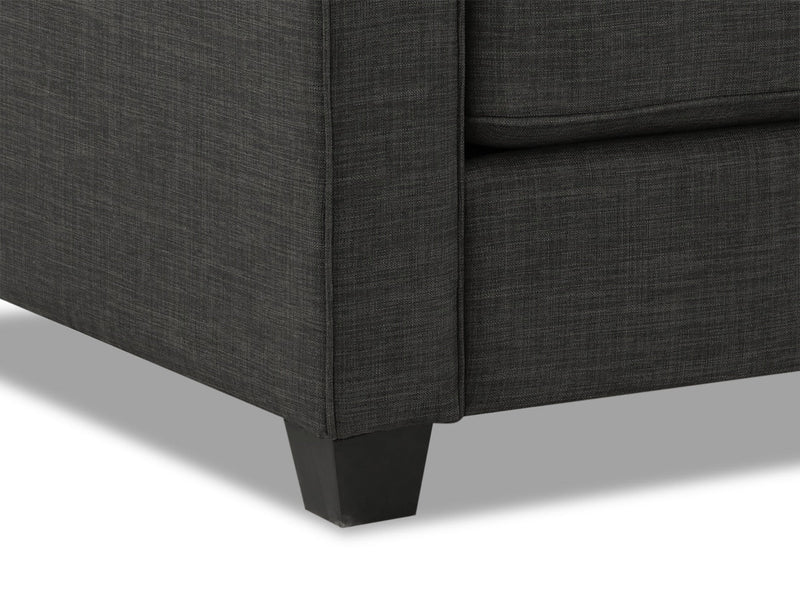 Sawyer Linen-Look Fabric Loveseat - Charcoal Grey