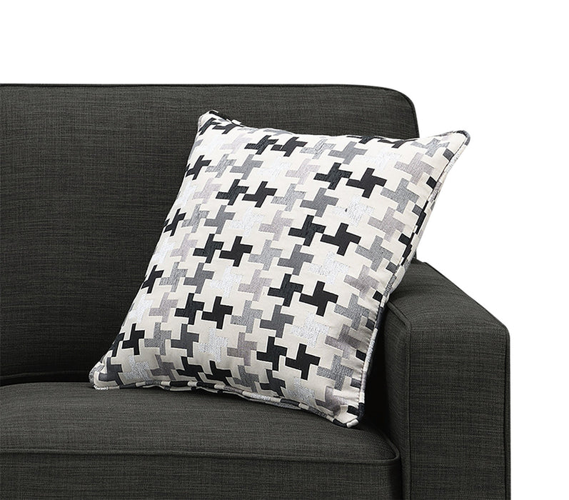 Sawyer Linen-Look Fabric Loveseat - Charcoal Grey