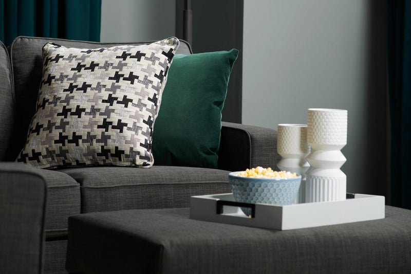 Sawyer Linen-Look Fabric Loveseat - Charcoal Grey