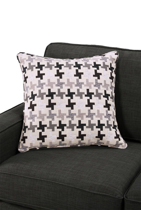 Sawyer 2-Piece Linen-Look Fabric Sectional - Charcoal Grey