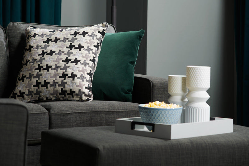 Sawyer 2-Piece Linen-Look Fabric Sectional - Charcoal Grey