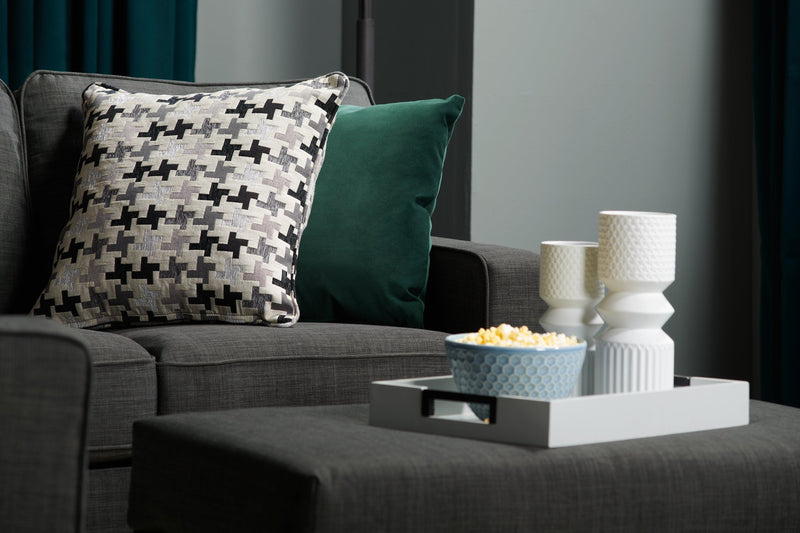 Sawyer Linen-Look Fabric Sofa - Charcoal Grey
