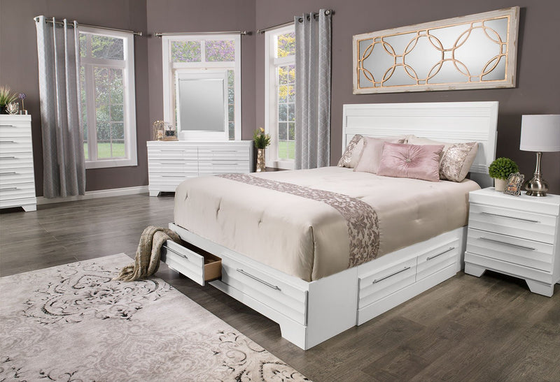 Olivia 6-Piece Queen Storage Bedroom Package - White