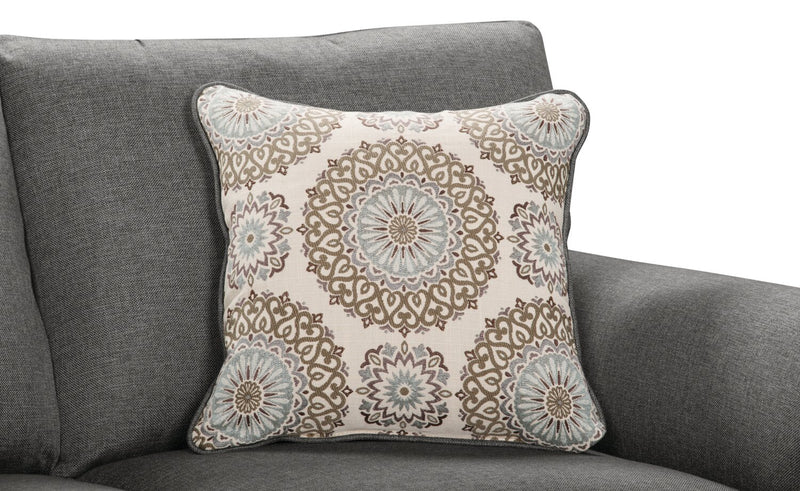 Tula Fabric Loveseat - Steel