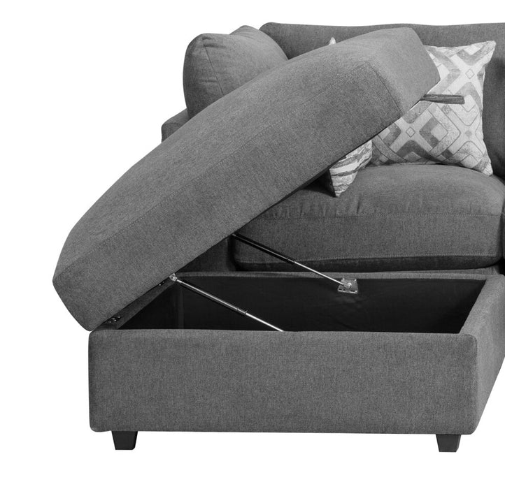 Evolve Sectional with Ottoman - Charcoal