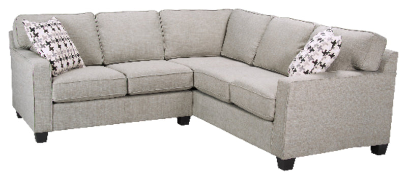 Sawyer 2-Piece Linen-Look Fabric Sectional - Light Grey
