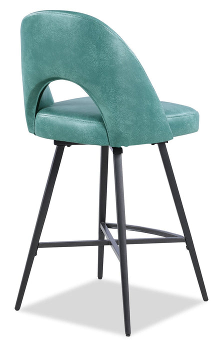 Bay Swivel Counter-Height Stool - Aqua