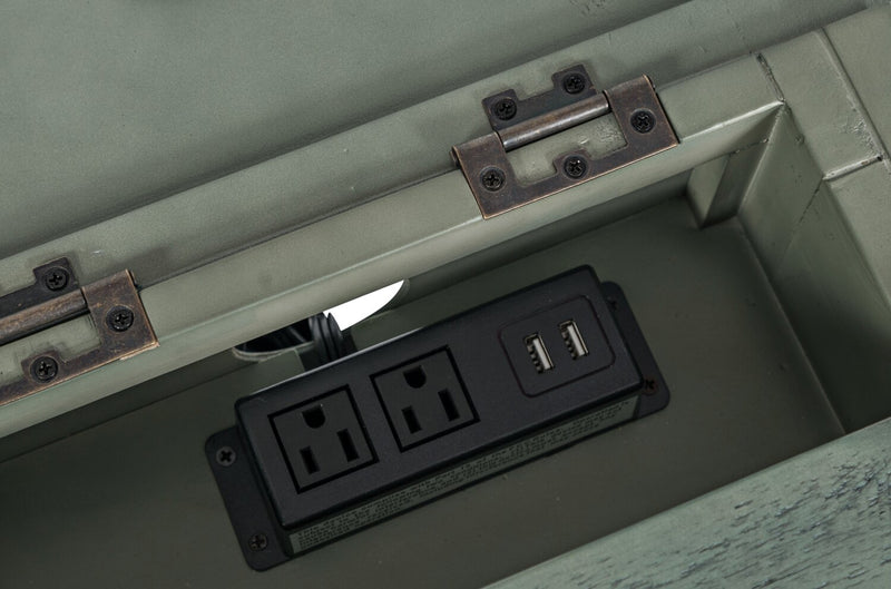 Rocco Blue Chairside Table with USB