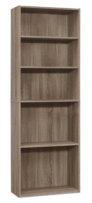 Slade 5-Shelf Bookcase - Dark Taupe 