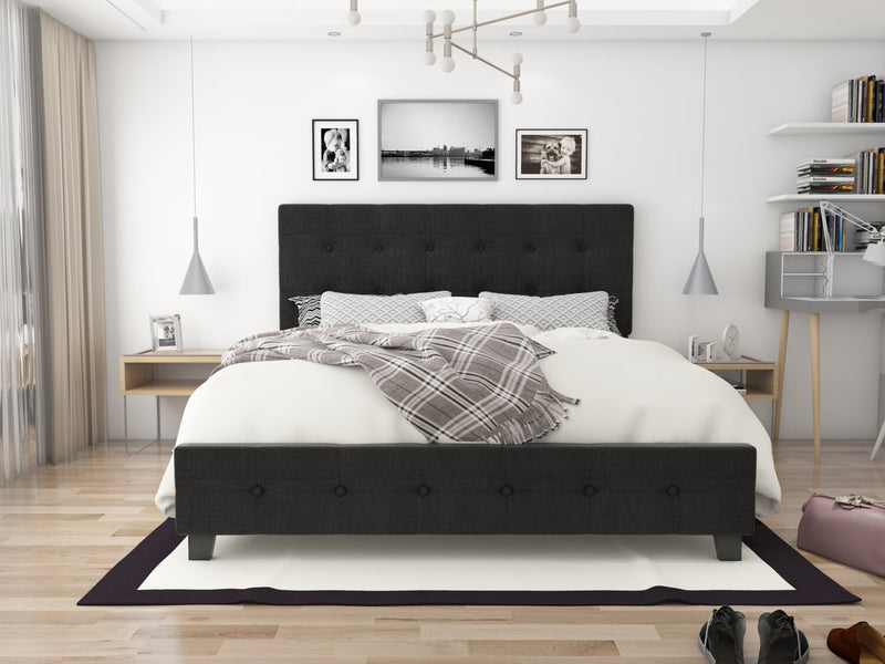 Page King Bed - Charcoal