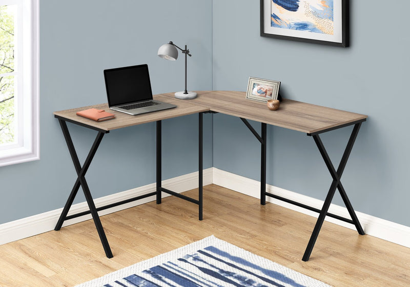 Lidia L-Shaped Corner Desk - Taupe 