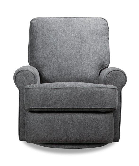 Bevin Chenille Swivel Glider Recliner - Grey