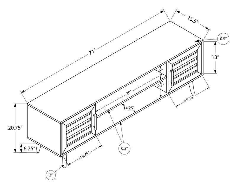 Archer 71\" TV Stand - Brown