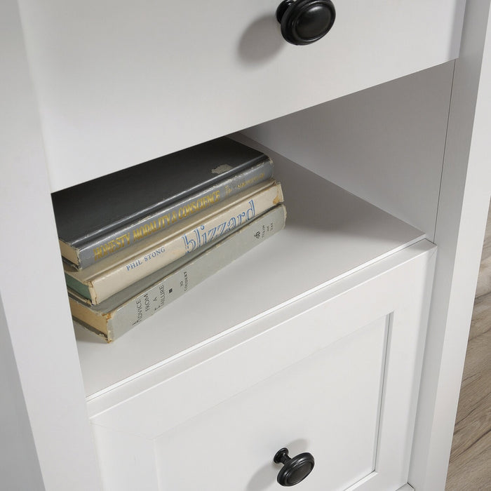 Cayla L-Shaped Desk - Soft White 