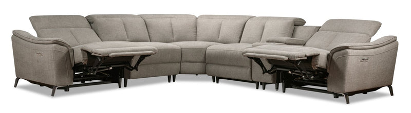 Matrix 6-Piece Power Reclining Sectional - Dove 