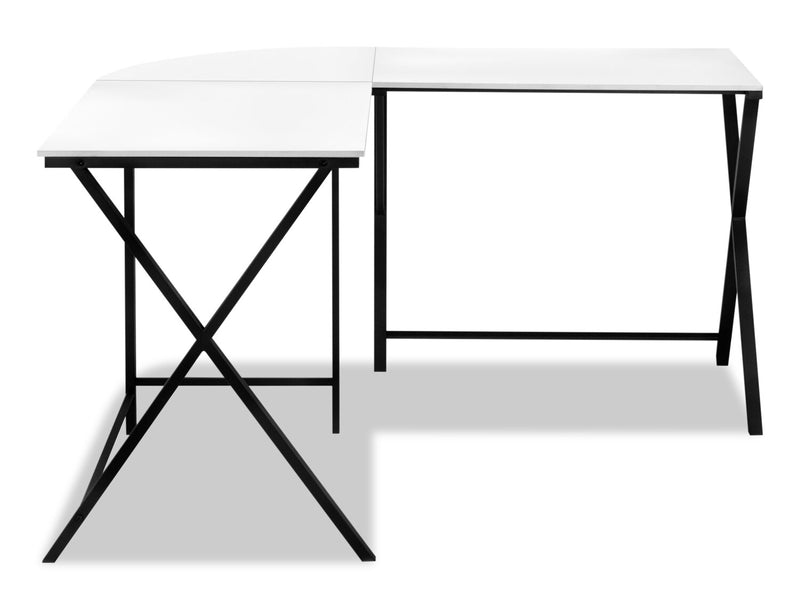 Lidia L-Shaped Corner Desk - White 