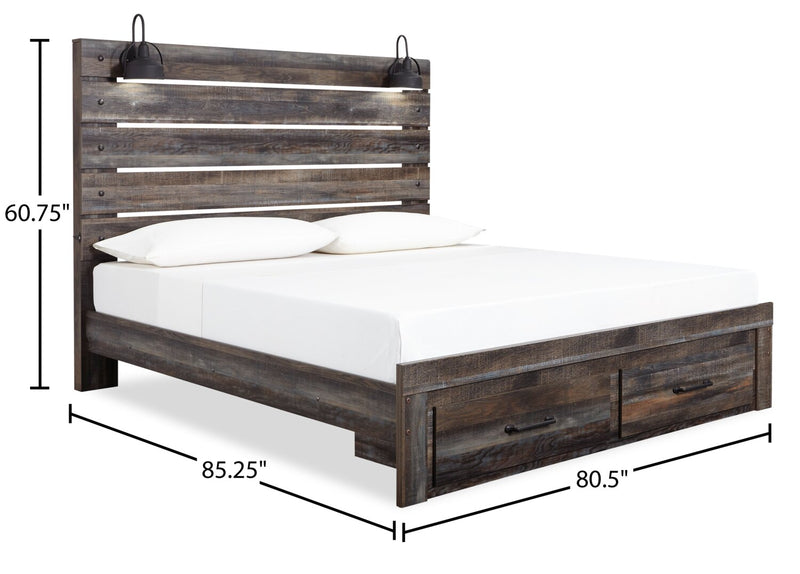 Abby 6-Piece King Storage Bedroom Package - Brown