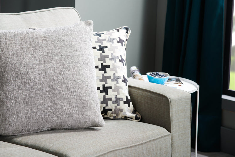 Sawyer Linen-Look Fabric Sofa - Light Grey