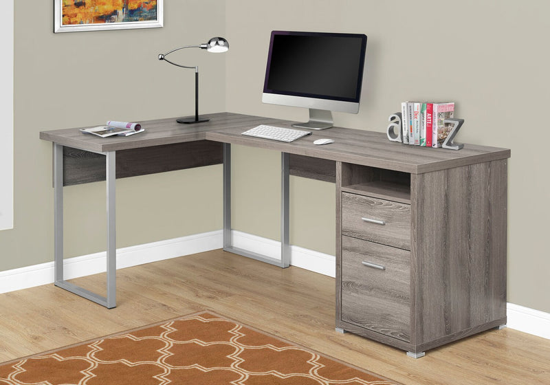 Pollie Reversible L-Shaped Desk - Dark Taupe 