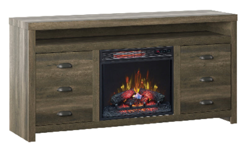 Haven 64\" TV Stand with Log Firebox