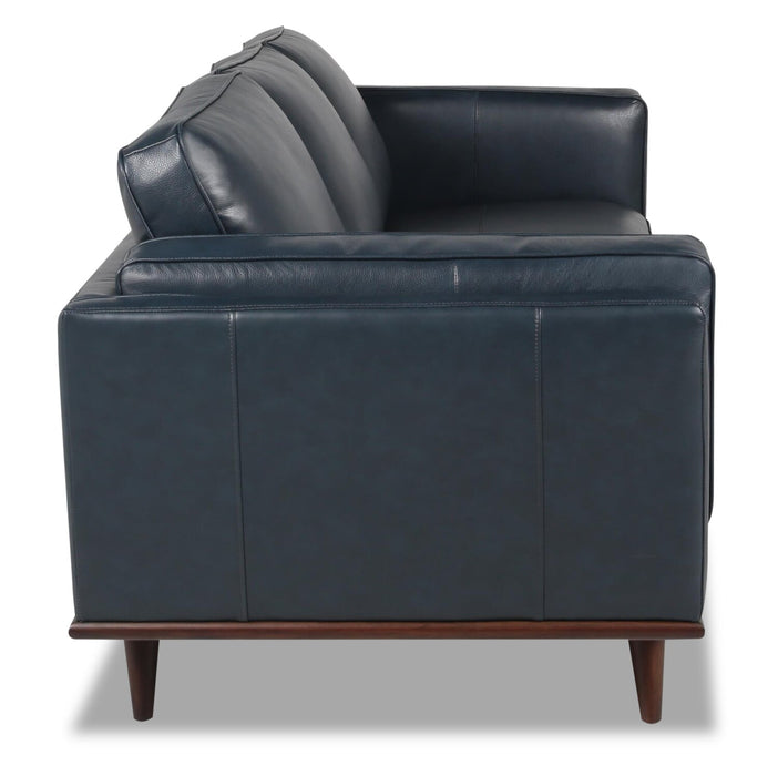 Vivia Top-Grain Genuine Leather Sofa - Navy