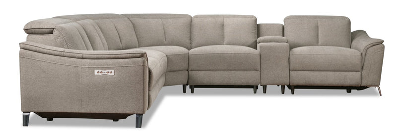 Matrix 6-Piece Power Reclining Sectional - Dove 
