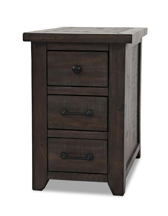 Morgan Chairside Table with USB - Brown