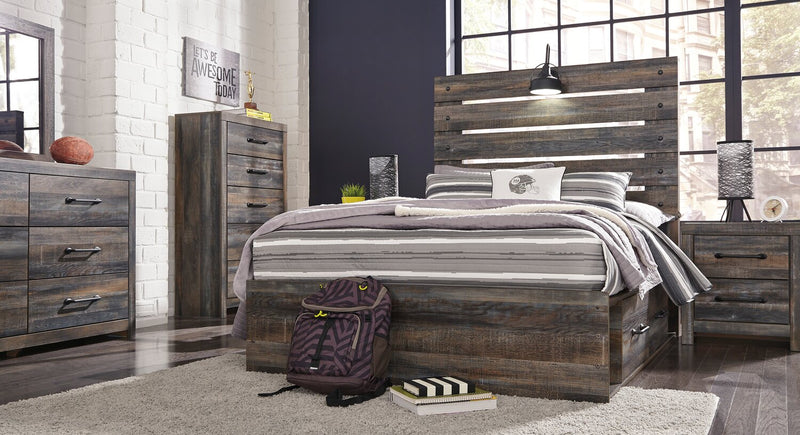 Abby Full Side Storage Bed - Brown