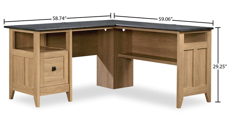 Fritz L-Shaped Desk - Dover Oak 