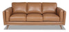Vivia Top-Grain Genuine Leather Sofa - Caramel