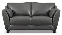 Lusso Genuine Leather Loveseat – Chacoal 