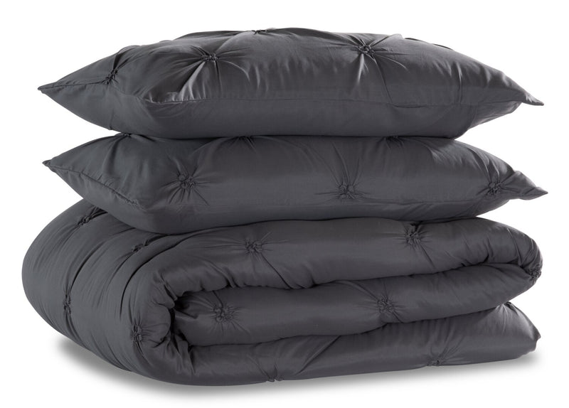 Brianna Dark Grey 3-Piece Full/Queen Comforter Set