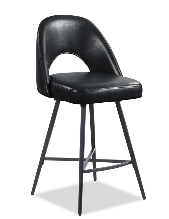 Elijah Swivel Counter-Height Stool - Black