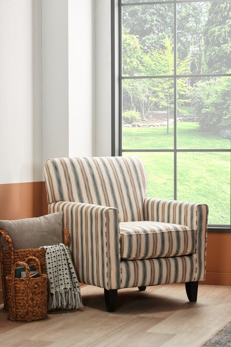 Wynn Linen-Look Fabric Accent Chair - Stripe