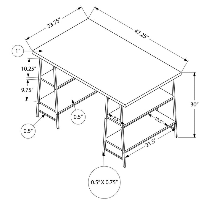 Jonnie Desk - White Marble-Look