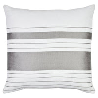 Indoor/Outdoor Striped Accent Pillow - White and Grey
