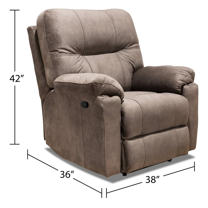 Gybson Polyester Recliner - Latte