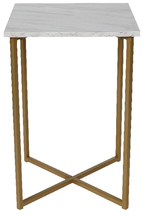 Mia Faux Marble Chairside Table  
