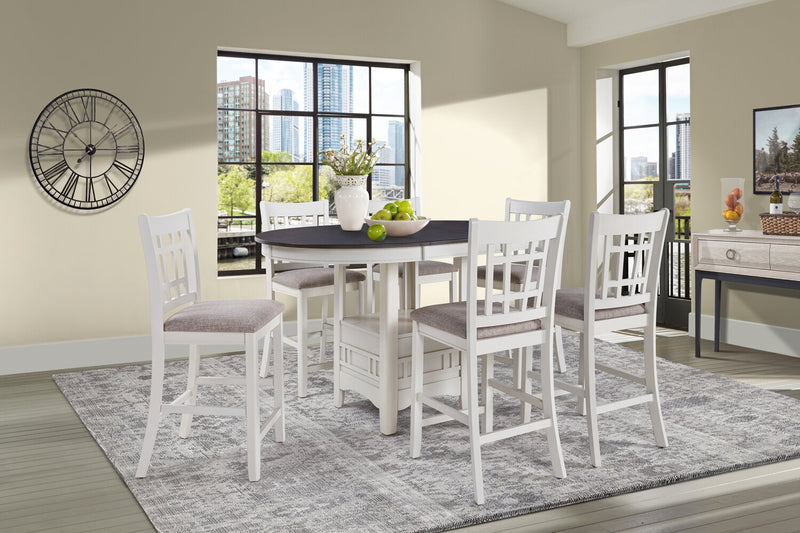 Dena Counter-Height Dining Table - White and Grey