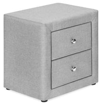 Zara Upholstered Bedside 2-Drawer Nightstand, 20.5