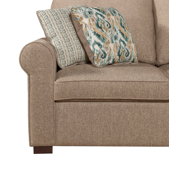 Haven 3-Piece Chenille Right-Facing Sleeper Sectional - Taupe