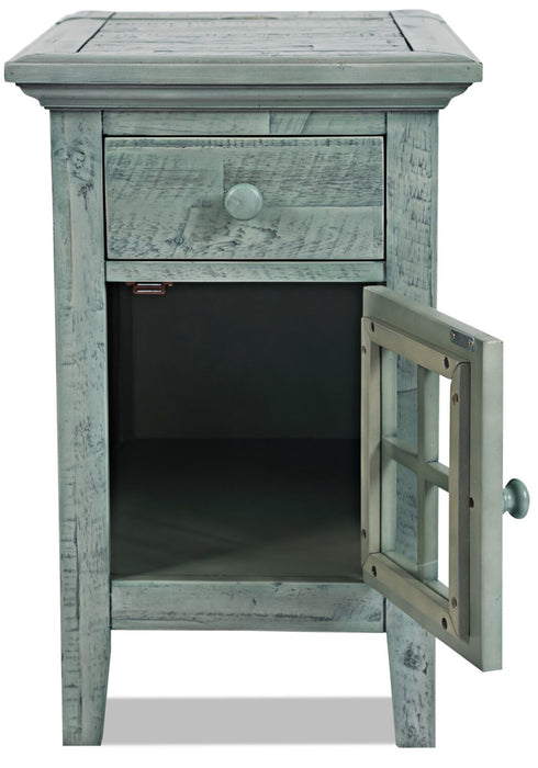 Rocco Blue Chairside Table with USB