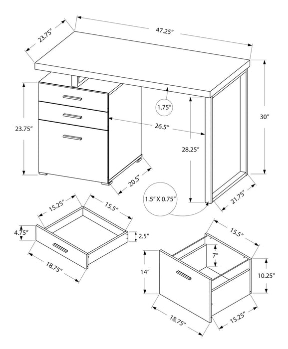 Clayton Reversible Desk - Taupe