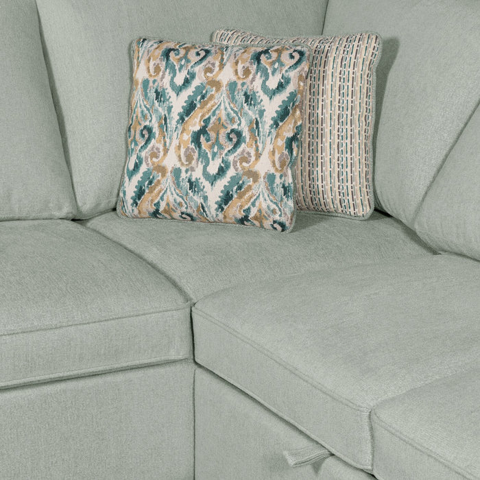 Haven 2-Piece Right-Facing Chenille Sectional with Sleeper Sofa - Seafoam