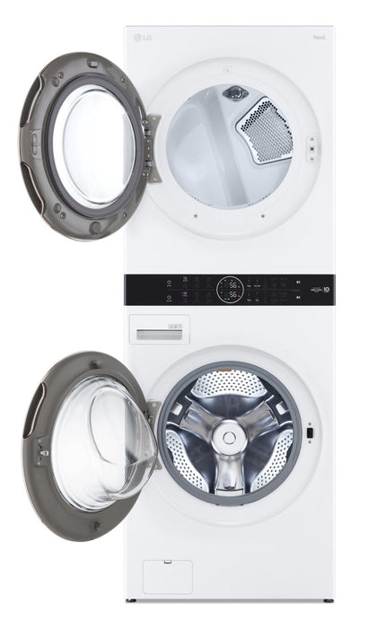 LG 5.2 Washer/7.4 Dryer Cu. Ft. Front-Load High-Efficiency Washtower™ - White - WKE100HWA 