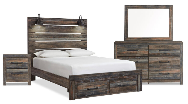 Abby 6-Piece Queen Storage Bedroom Package - Brown