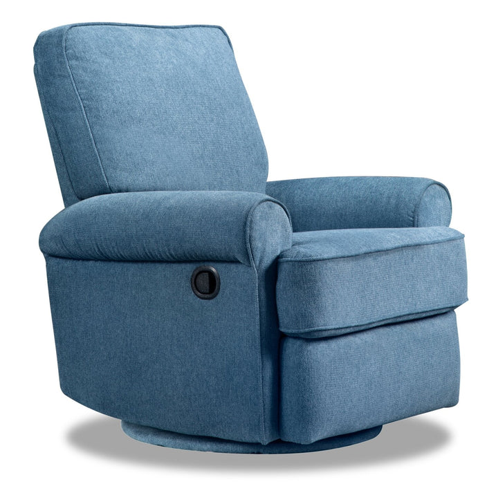 Bevin Chenille Swivel Glider Recliner - Blue